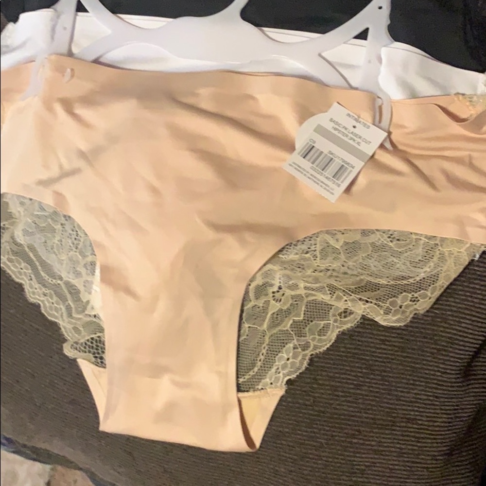 3 pk women’s underwear lacy beige white black sz L